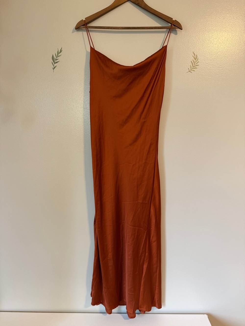 Shein Medium Slip Maxi Dress in Rust Orange